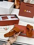Женские замшевые шлёпанцы Loro Piana Premium - Brown