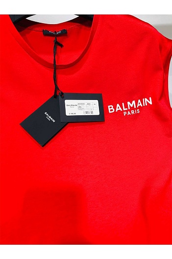 Женская футболка Balmain Paris - Red   