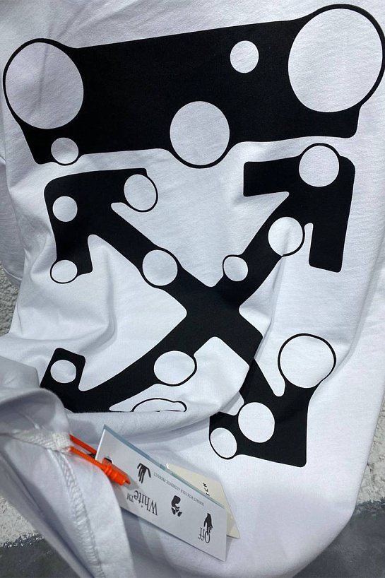 Белая оверсайз футболка Off-White Bubble Arrows