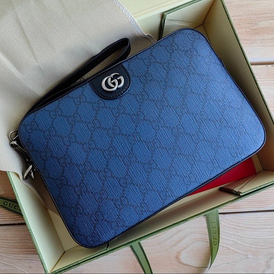 Мужская кожаная сумка Gucci Ophidia GG 22x16 см