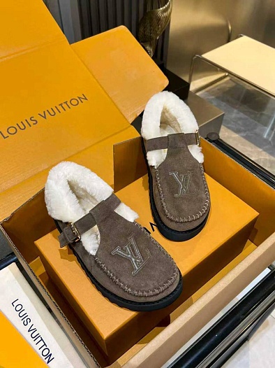 Женские меховые лоферы Louis Vuitton Colorado Comfort Mary Jane premium   