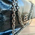 Кожаная сумка Balenciaga Monaco Chain 30x21 см - Silver