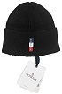 Брендовая шапка Moncler чёрного цвета