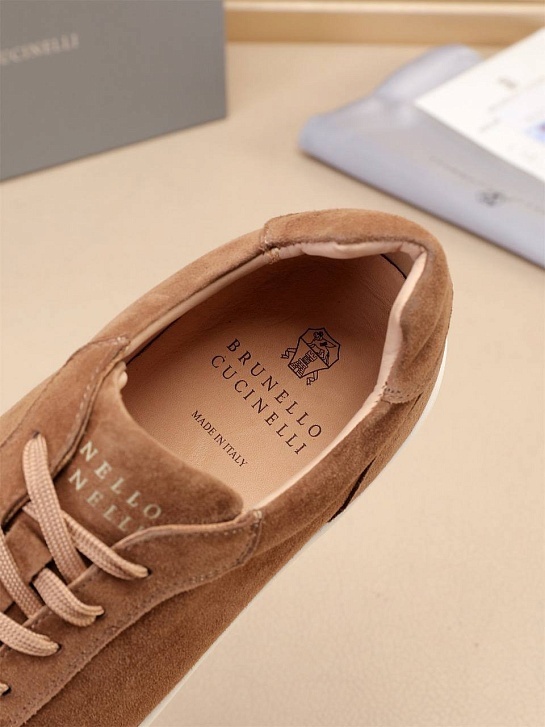Замшевые кроссовки Brunello Cucinelli low-top - Beige