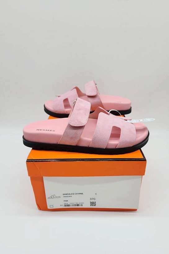 Женские замшевые сандалии Hermes Chypre - Pink