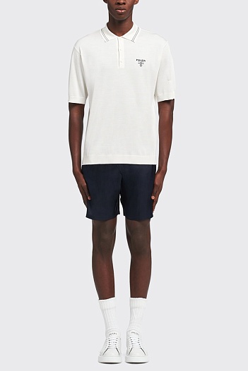 Классическое белое поло Prada   