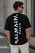 Футболка чёрного цвета Balmain Paris logo-print