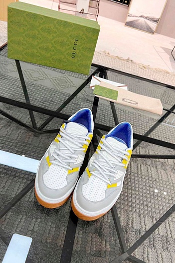 Мужские кожаные кроссовки Gucci   