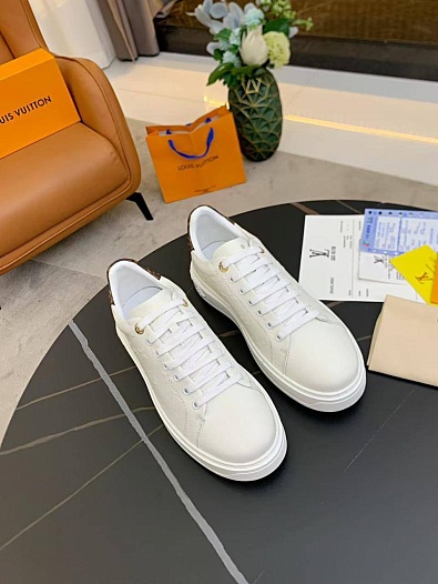 Женские кожаные кроссовки Louis Vuitton Time Out - White   