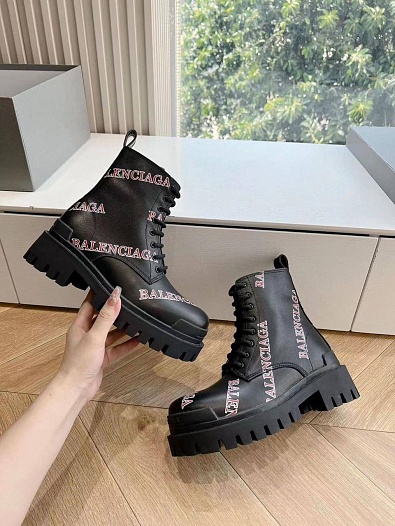 Женские кожаные ботинки Balenciaga Premium   