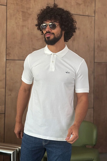 Белое поло Paul & Shark logo-embroidered   