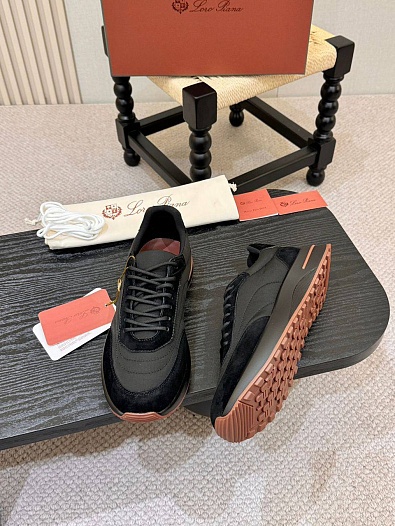 Мужские кроссовки Loro Piana Week End Walk - Black   