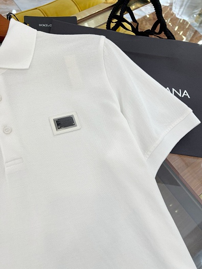 Мужское поло Dolce & Gabbana Premium - White   