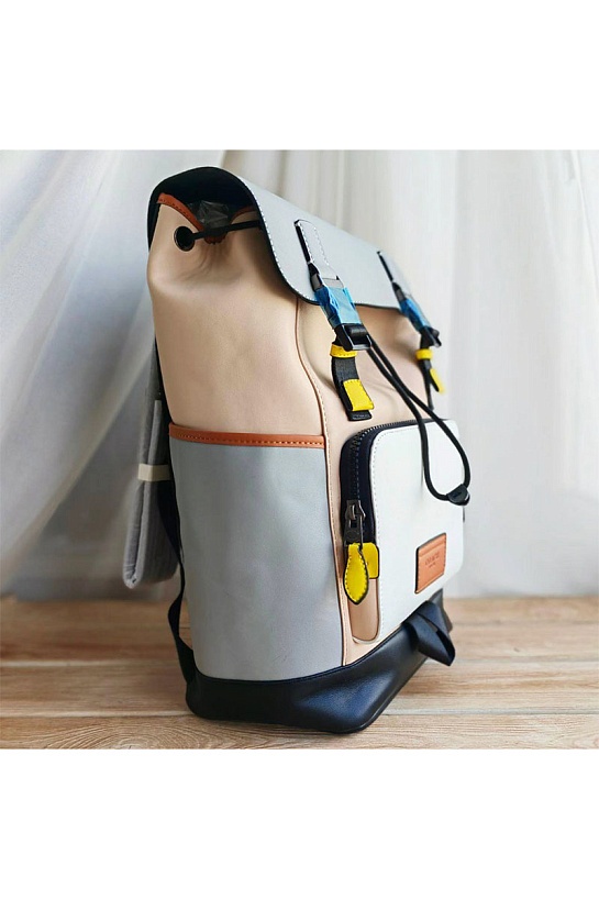 Кожаный рюкзак Coach Track colorblock 40x32 см