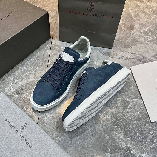 Мужские кроссовки Brunello Cucinelli nubuck calfskin - Blue   