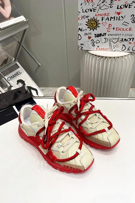 Комбинированные кроссовки Dolce & Gabbana Space - Red / Beige