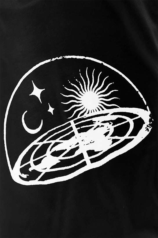 Чёрная оверсайз футболка Vetements Flat Earth
