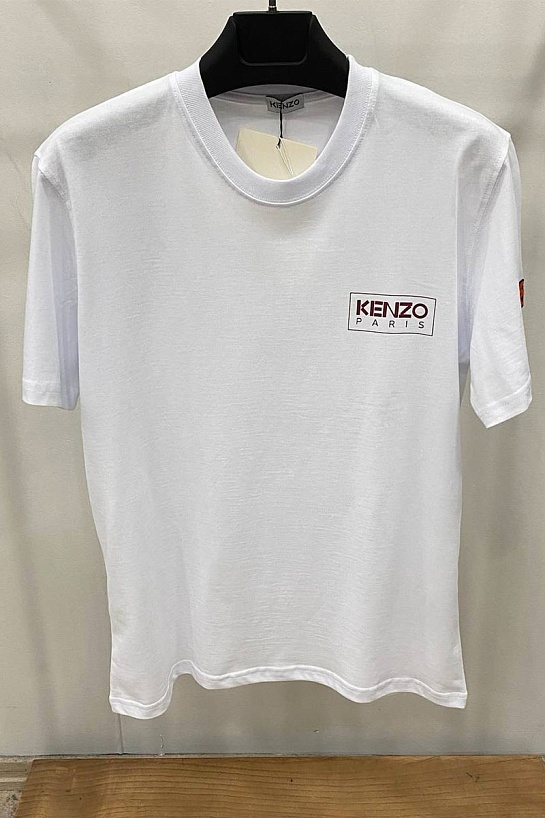 Белая мужская футболка Kenzo Paris logo-print