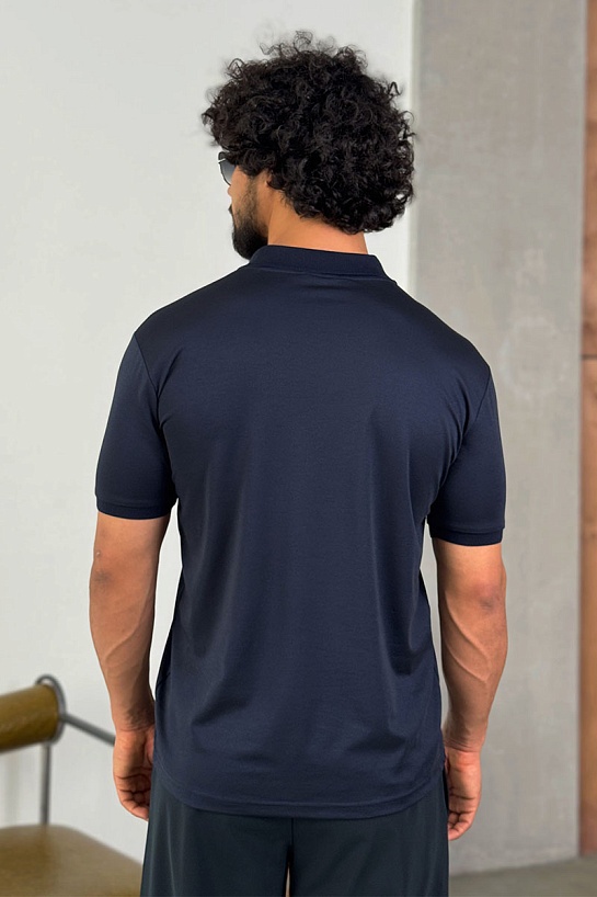 Мужское поло Loro Piana синего цвета