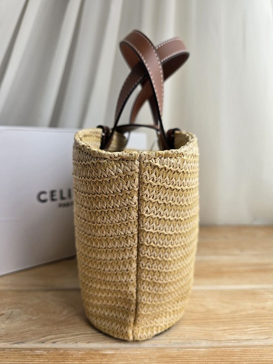 Плетёная сумка с кожаной отделкой Celine 30x18 см