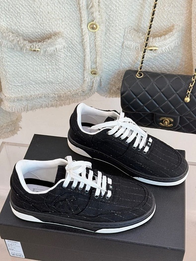 Женские кроссовки Chanel Premium - Black   