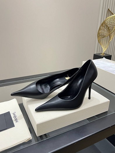 Женские кожаные туфли на каблуке Yves Saint Laurent premium   