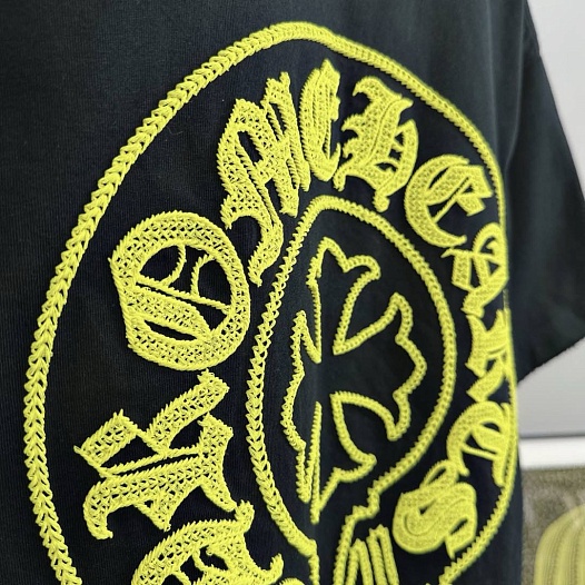 Чёрная оверсайз футболка Chrome Hearts Premium   