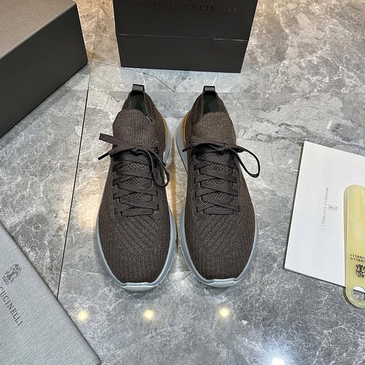 Мужские кроссовки Brunello Cucinelli knitted - Brown   