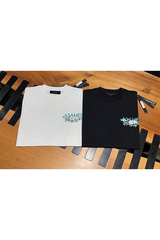 Мужская чёрная футболка Amiri Floral