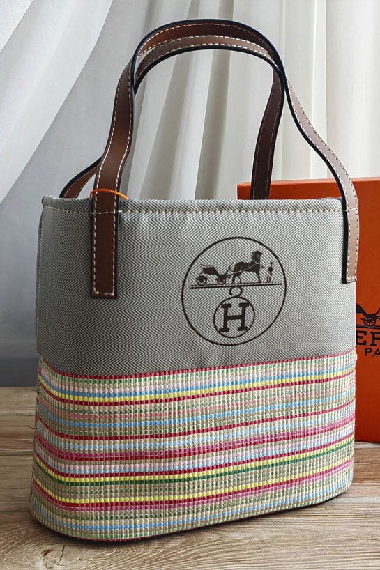Сумка лукошко Hermes 22x25 см