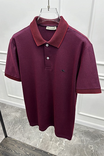 Бордовое поло Etro с узором пейсли   