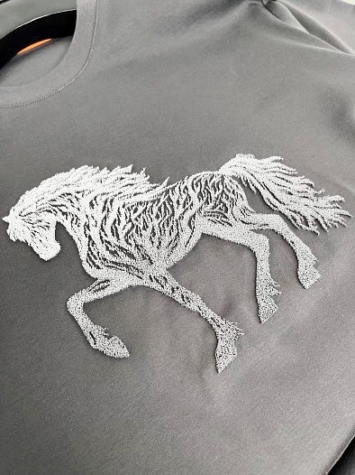 Мужская футболка Hermes horse logo - Grey   