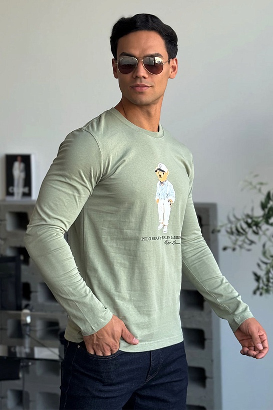 Мужской лонгслив Роlо Ralрh Lаurеn "Bear" - Light Green