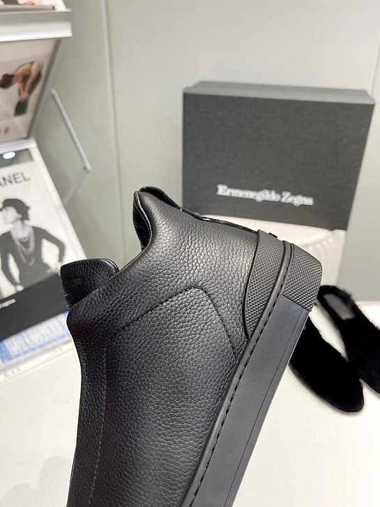 Кроссовки с мехом Ermenegildo Zеgnа Triple Stitch - Black