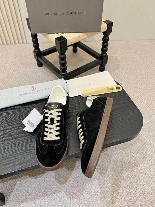 Замшевые кроссовки Brunello Cucinelli low-top - Black