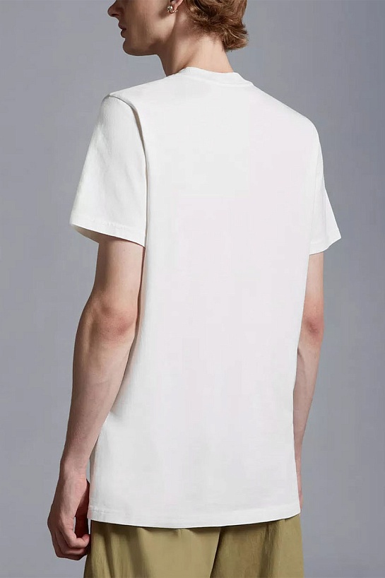 Мужская белая футболка Moncler Heart