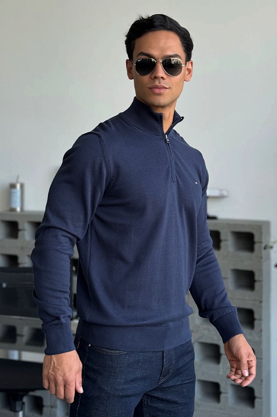 Кофта тёмно-синего цвета Tommy Hilfiger quarter-zip