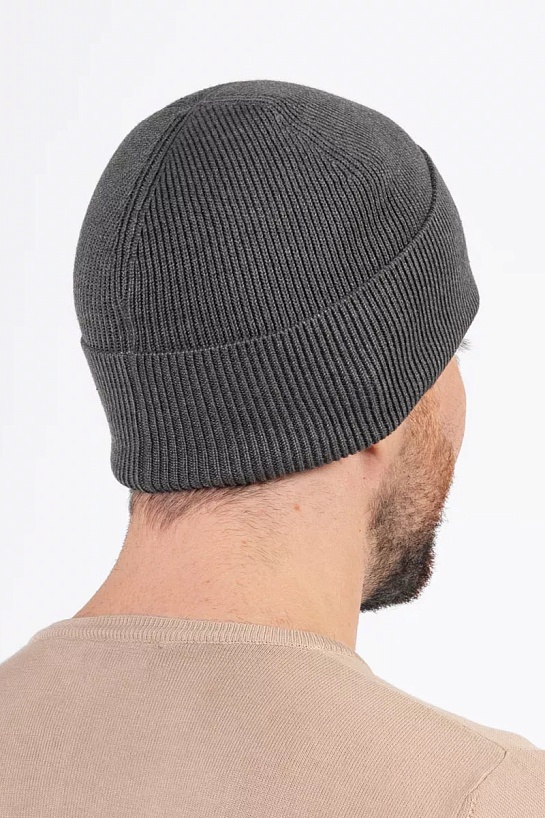 Шапка серого цвета Armani Exchange white logo