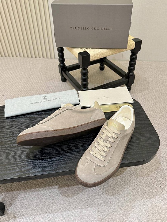 Замшевые кроссовки Brunello Cucinelli low-top - Beige
