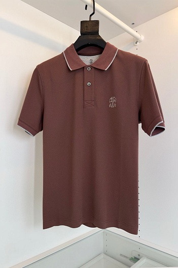 Мужское поло Brunello Cucinelli Premium - Brown   