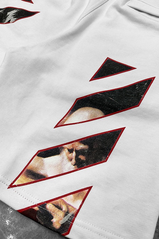 Мужские белые шорты Off-White Caravaggio Print