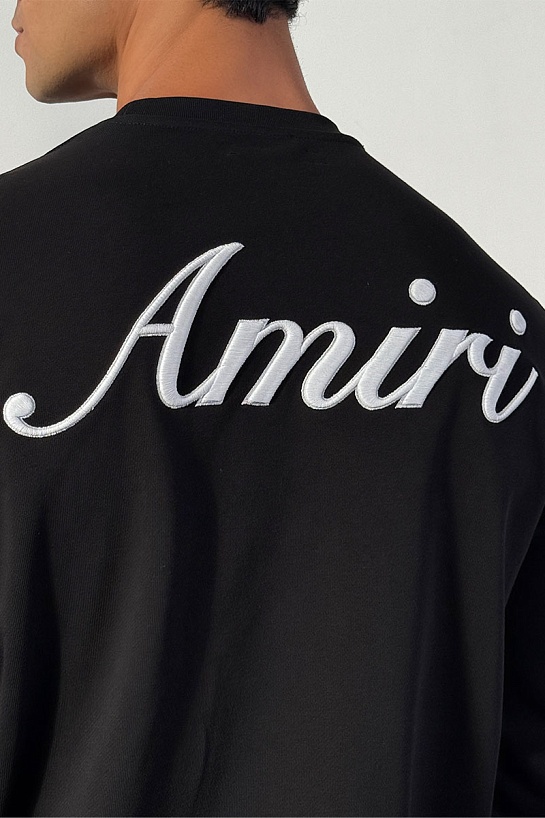 Мужской чёрный свитшот Amiri script embroidery