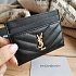 Кожаный чёрный кардхолдер Yves Saint Laurent 10.5x7.8 см