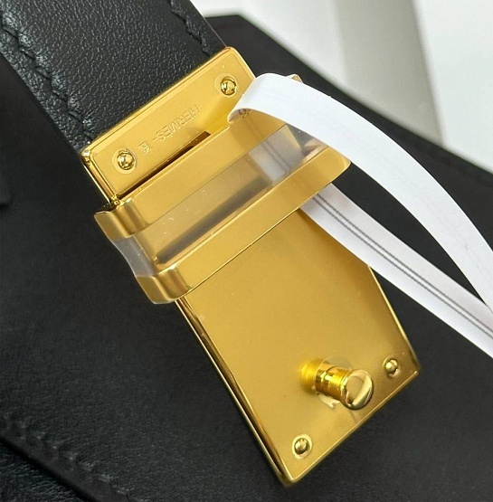 Кожаный ремень Hermes Elan Pocket 24x12 см - Black / Gold