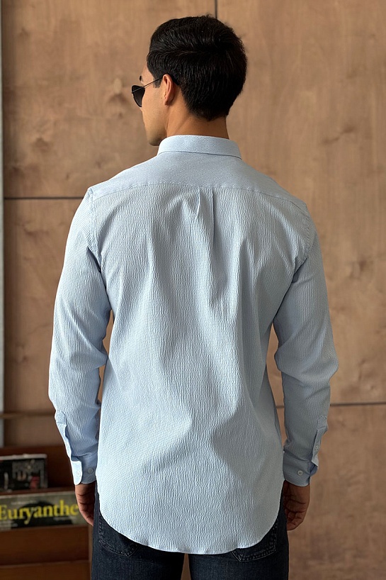 Мужская голубая рубашка Etro Pegasus logo