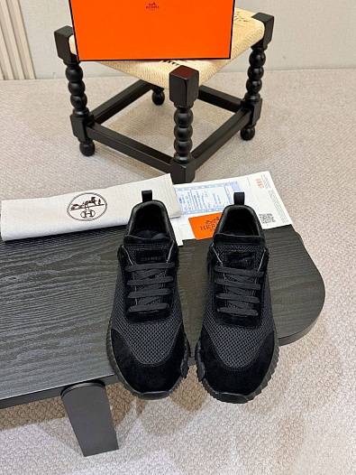 Мужские чёрные кроссовки Hermes Bouncing   