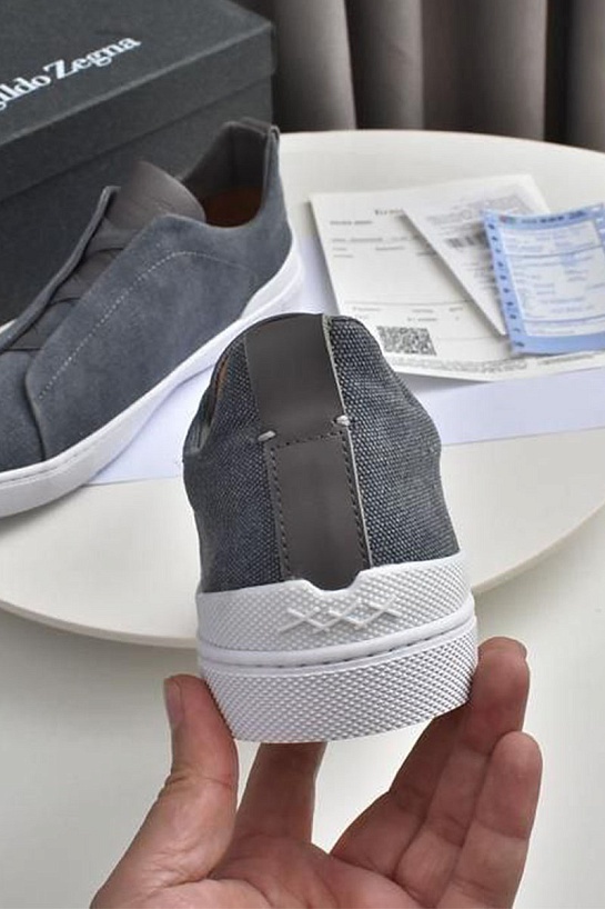 Серые кроссовки Ermenegildo Zegna Triple Stitch Canvas