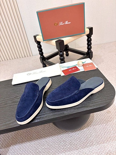 Мужские замшевые шлёпанцы Loro Piana   