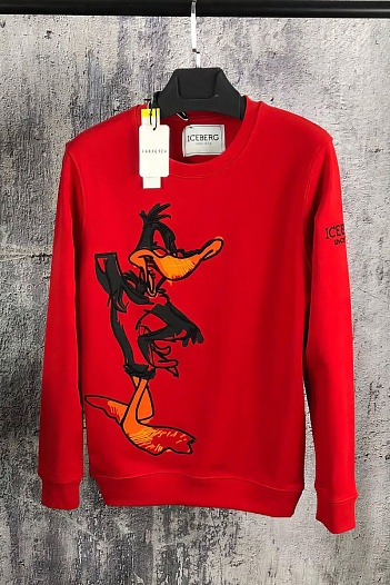 Мужской свитшот Iceberg "Daffy Duck" - Red   