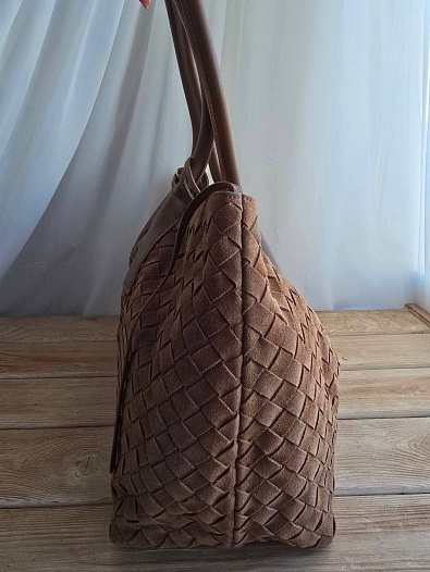 Замшевая сумка Bottega Veneta intrecciato 42x26   